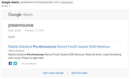 This is why Google Alerts are one of the best free investing resources.