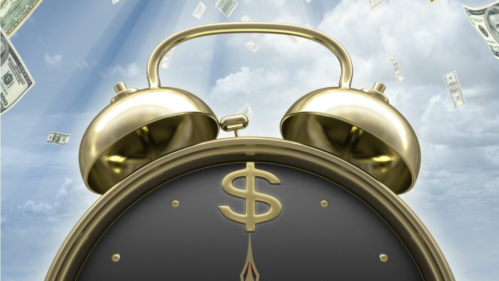Time Clock Money Sky Signifying Timing Investing Seasonally
