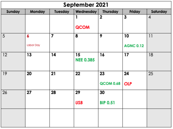 CIA September Calendar