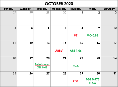 CDI Calendar October 2020