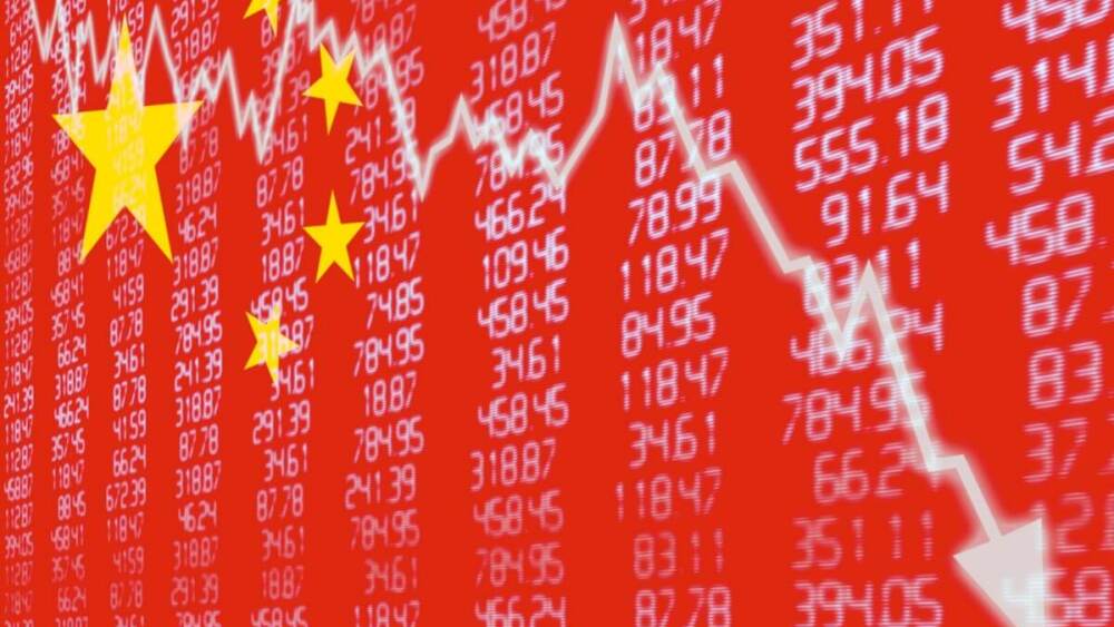 China Emerging Markets Stock Fall Down Arrow