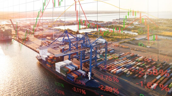 Shipping stocks, volatile market and shipping containers