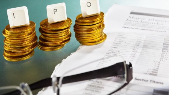 IPO market Letters Gold Coin Stack