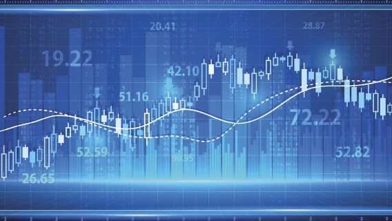 Financial and business abstract background with candle stick graph stock chart. Stock market investment vector concept