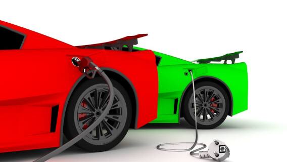 Red Green Electric Cars EVs Tesla (TSLA)