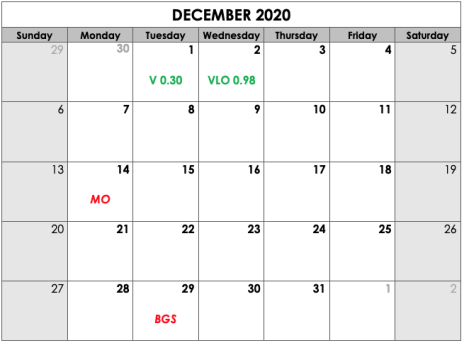 CIA 1020 December Calendar