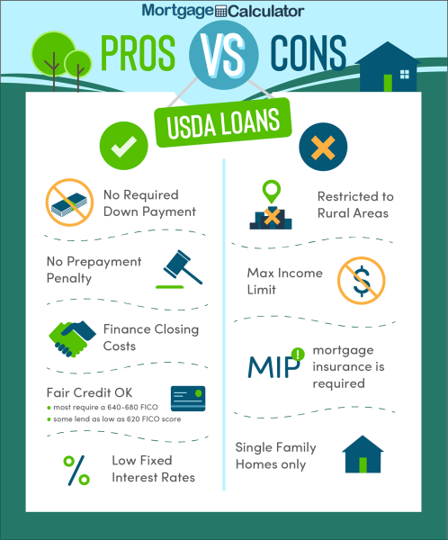 Pros vs. Cons of USDA Loans Chart